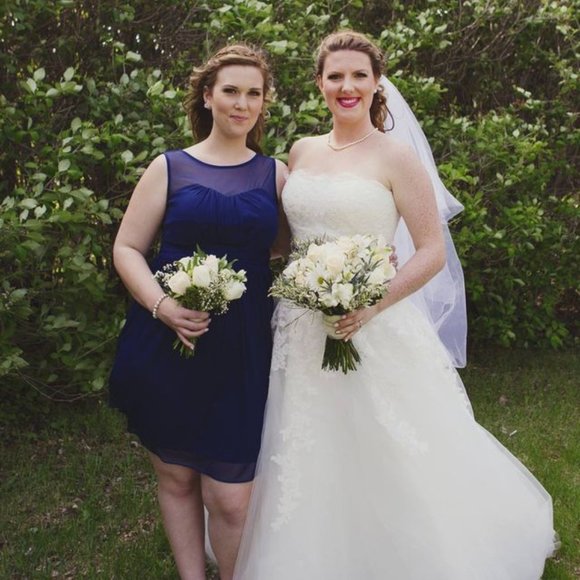 Navy Bridesmaids Dress Size 8 - Picture 2 of 3